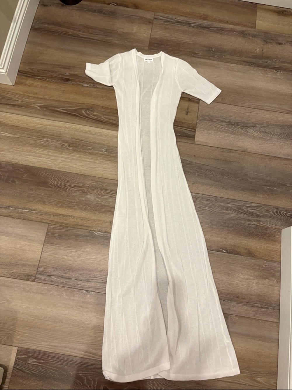 superdown White Sheer Knit Swim Coverup